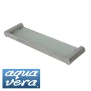 Pearl Glass Shelf for Bathrooms - Stainless Steel Frame - Luxury Chrome - 500mm