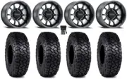 Method 409 15" Wheels Black (5+2) 30" Intersect Tires Kawasaki Mule Pro FXT KRX