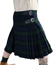 [BaronHong] Men's Scottish Tartan Kilt, Highland Casual Kilt for Men