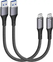 [Stouchi] USB C Cable 10Gbps 20CM Short USB 3.1 Gen 2 USB to USB C Cable for Android Auto/Carplay, Fast Charging Type C Data Transfer Cord for iPhone 16 Pro Max 15 Plus Samsung Galaxy S24 S23 2Pack