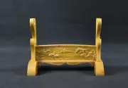 Wood Japanese Samurai Sword Holder Stand Katana Tanto Rack Crane Carved 2 Tier