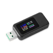 USB Tester Digital Multimeter 4-30V 0-6.5A, Power Meter QC 3.0 Voltage and Current Detector, Volmeter Ammeter Power Bank Capacity Tester with IPS Color Screen