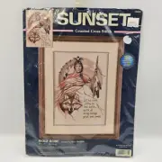 Vintage Dimensions Sunset Counted Cross Stitch WOLF ROBE "Walk Softly" Kit 13664