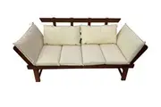 Aruba Garden Sofa Outdoor Day Bed with Premium Cushions Beige Color