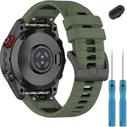 [T Tersely] 22mm Compatible with Garmin Fenix E/Fenix8 AMOLED 47mm/Fenix 7/7 Pro/6/6 Pro/5/5 Plus Watch Band,Soft Quickfit Silicone Straps for Forerunner 965 955/Approach S70 47mm/Instinct 2/quatix 7 Smartwatch