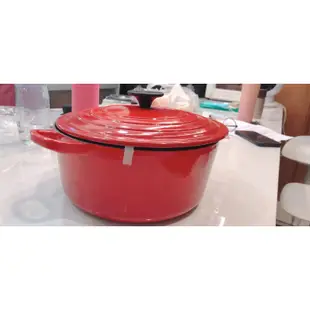 二手le  creuset 尺寸24法國鑄鐵鍋辣椒紅