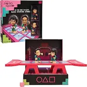 IMC Toys Squid Game Challenge Glass Tile Game from The Netflix Series, Challenges to Play and Display, Includes Mini Set and Figures, Game for Adults 17 Years and Up