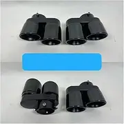 2PCS No Welding Nozzle Car Carbon Fiber Exhaust Tip Compatible For BMW G05 X5 G06 X6 G07 X7 2019+ Muffler Tip Exhaust Tip System(Black Stainless)