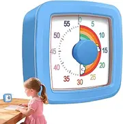 Visual Timer,60 Minute 1 Hour Countdown Timer for Kids | Mechanical Time Management, Non-Ticking Teaching Clock for Offices Exam Working Home Studying Kitchen Cooking Reading