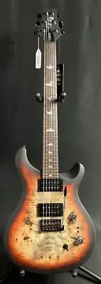 PRS SE Custom 24-08 "Exotic" Poplar Burl Electric Guitar Charcoal Cherry (714)
