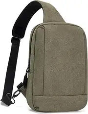 [ecosmile] Messenger Bag Sling Bag Crossbody Shoulder Bag for Men Women Travel Work Satchel Bags, Canvas Green