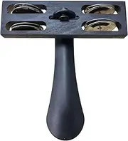 Oshhni Foot Drum Metal Percussion Percussion Musical Instrument, with Shoehorn, Rhythm Heel Tambourine for Cajons, Drums Guitarists Music Clubs, Black