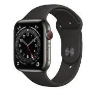 Apple Watch Series 6 44mm GPS + Cellular Graphite Stainless Steel w/ Black Sport Band