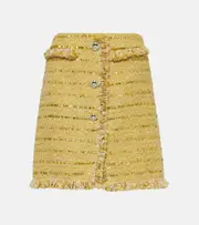 [Giambattista Valli] Giambattista Valli Fringed bouclé miniskirt AU 6 yellow