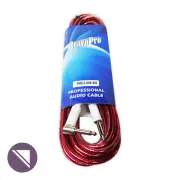 BravoPro PWJJ006-09 9M Instrument Cable 6.35mm 90deg. TS Jack to 6.35mm TS Jack