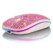 Bluetooth MouseBling Dazzling 2.4GHz Rechargeable Wireless Mouse Slim Mouse w...