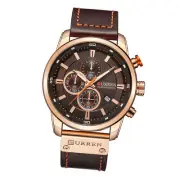 Curren Mens Wrist Watch Leather Waterproof Sport Date AU H7H0