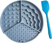 Licking Mat, Slow Feeder for Anxiety Relief, Calming Mat, Feeding Mat for Peanut Butter, Yoghurt, or Treats, Suitable All Dog Sizes (Grey)