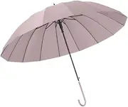 Umbrella Solid Color Umbrella Dia 41'' Golf Umbrella W/Leather J Stick Handle Windproof & Rainproof Stick Umbrella Vented Travel Long Umbrella Sun and Rain Proof