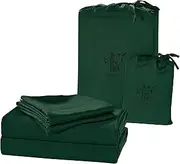 Cooling Bed Sheets Set - 100% Bamboo Viscose Set, Luxuriously Breathable & Silky Soft Bamboo Sheet Set,Bed Sheets 4 Piece Set,16 Inch Deep Pocket, Machine Washable,Wrinkle Free(King,Forest Green)