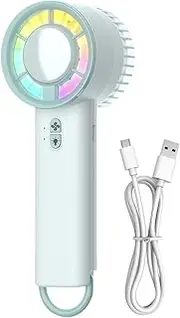 Jvjggag Personal Fans Portable Rechargeable | Handheld Portable Fans for Traveling,3 Gear Wind Quiet Personal Ventilador with Colorful Light for Beach Camping Neck Desk Car Outdoor Trip Golf Home Tent