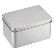 Metal Tin Box, 4.21" x 2.87" x 2.36" Tinplate Containers with Lids, Silver Tone