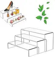 Clear Acrylic Rectangular Tabletop Riser Display Stands, CAASFOOY 6 Pcs Acrylic Risers for Display, U-Shaped Display Stand for Jewelry,Perfume,Toys, Cupcake,Model, Candle(L)