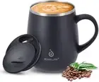 16 Oz Insulated Coffee Mug with Handle & Lid Double Wall Steel Vacuum Tumbler
