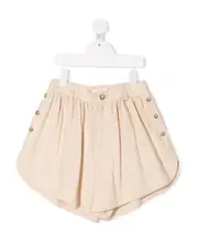 decorative-buttons ruched-detail shorts 8Y,12,14Y,10Y Nude