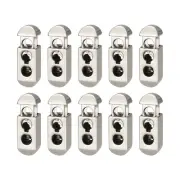 10pcs Metal Cord End Locks Spring Stopper Replacement Pearl Nickel