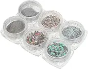 HONMEET Nail Glitter Flakes Sparkly Nail Art Supplies Crystal Reflective Powder for DIY Nails