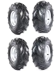 YC Yier Set of 4 7 inch Go Kart Tires Wheels 16X8-7 ATV Tubeless Tires and Rims 3 Stud 16x8x7 for Go Cart UTV Quad Bike Buggy Mini Bike 4 Wheelers Ride on Mower Taotao Coolster 110cc 125cc (4pcs)