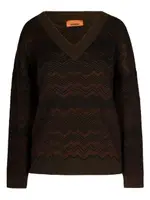 [Missoni] Missoni-Maglione Con Scollo A V E Motivo Chevron-Donna 40 IT