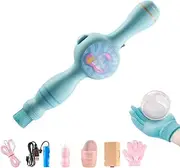 Elastic Bubble Fog Wand, Bubble Machine, Colorful Smoke Bubble Machine & Elastic Magic Wand, Interactive Fog Machine with Lights Fun Indoor Outdoor Accessories, Lightweight Design(Blue)