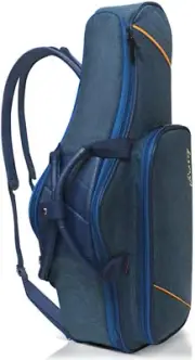 Alto Saxophone Case Sax Gig Bag 2-In-1 Carrying Backpack Case Flute Pocket Blue