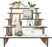 Derwrtup Perfume Stand for Tiered Display,5-Tier Wooden Photo Album Storage Holder - Home Decoration Organizer Stand for Perfumes, Flower Pots, Collectibles And Nail Polish
