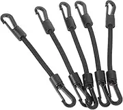 PENIKOKO 5Pcs Portable Elastic Tie Down Straps with Hooks Bungee Cord for Camping Boating and Outdoor Activities Heavy Duty High Elasticity Easy to Store