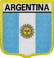 EmbTao Argentina National Shield Flag Patch Embroidered Morale Biker Badge Applique Hook & Loop Emblem