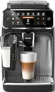[Philips] 4300 Series Fully Automatic Espresso Machine, 8 Beverages, LatteGo Milk Solution, Intuitive Display (EP4346/70)