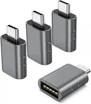 4 Pack USB C to USB Adapter, USB C Male to USB3 Female Adapter Compatible with MacBook Pro 2024 iMac iPad Mini 6/Pro MacBook Air 2022 and Other Type C or Thunderbolt 4/3 Devices Space Grey