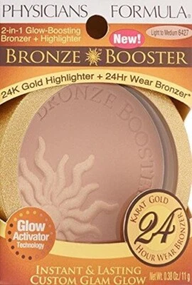 Physicians Formula Bronze Booster. Bronzer + Highlighter Instant Glow. L/M 6427