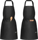 2 Pack Cotton Aprons,Cooking Kitchen Aprons,Adjustable Bib Apron with Pocket for