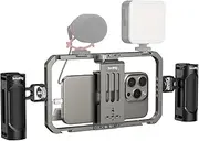 SmallRig All-in-One Mobile Phone Video Rig Kits for Video Creators Handheld Stabilizer for iPhone 14/13 Pro/Max for Huawei, for Tiktok Live Streaming/Vlogging - 4121