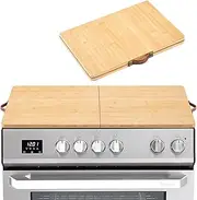 Cinnvoice Foldable Noodle Board Stove Cover 30 x 22 Inch Multi Purpose Electric Gas Stove Top Cover with Handles Bamboo Cutting Board for RV Camping Kitchen Counter Space & Tray