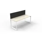 RAPIDLINE RAPID INFINITY LOOP LEG WORKSTATION Single Sided With Screen 1 Person W1200 x D700 x H730mm Natural White with Cable Entry Holes