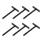 6 Pack 5 Inch Solid Steel Hidden Wall Mounted Shelf Supports (Black)