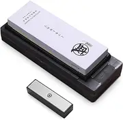 Japanese Knife Sharpening Stone, Professional Kitchen 1000/3000 Grit 2-Side Sharpener Whetstone, TPR Rubber Knife Sharpener Bases