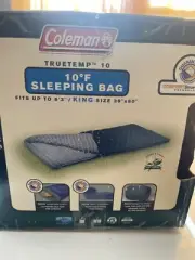Coleman Truetemp 10 Degree F Sleeping Bag, King Size, Fits Up To 6’3” New
