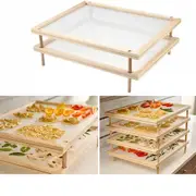 Stackable Wooden Pasta Herb Drying Rack Plant Drying Net Food-Dryer Mesh Holder