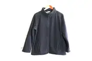 Womens Plus Size Sherpa Fur Lined Zip Jacket Polar Fleece Warm Winter Thermal - Black - 18